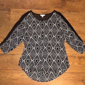 Black and Gray Aztec Blouse